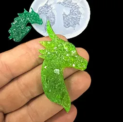 Молд силиконовый "Драконы с кристаллами" @x.stitching_