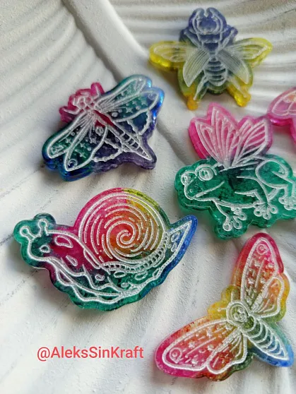 Молд силиконовый "Насекомые" с гравировкой от @x.stitching_