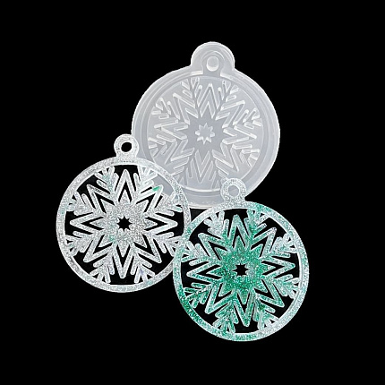 Молд силиконовый "Елочный шар со снежинкой"