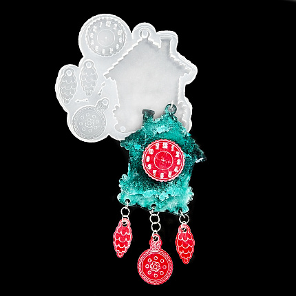 Молд силиконовый "Часы с подвесами"