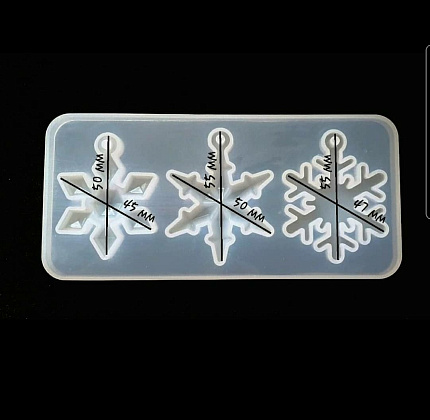 Молд силиконовый "3 снежинки"