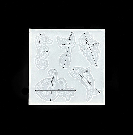 Молд силиконовый "Рыбки" с гравировкой от @x.stitching_