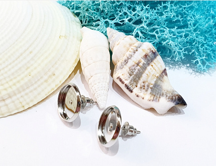 Пуссеты (серебро) с основанием 12 мм