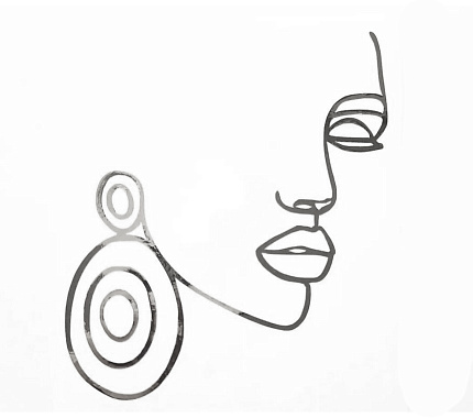 Наклейка "Девушка с серьгой", серебро