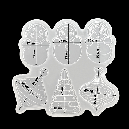 Молд силиконовый "Неваляшки и юла"