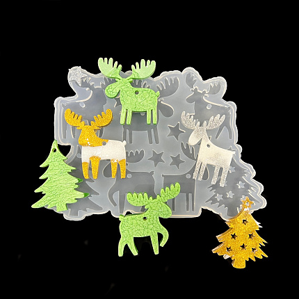 Молд силиконовый "Лоси и елки"