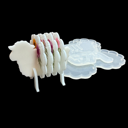 Молд силиконовый "Подставка с подстаканниками "Овечка"