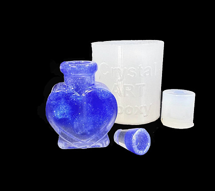 Молд силиконовый "Бутылочка Сердце"