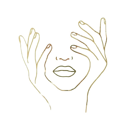 Наклейка "Девушка с руками", золото