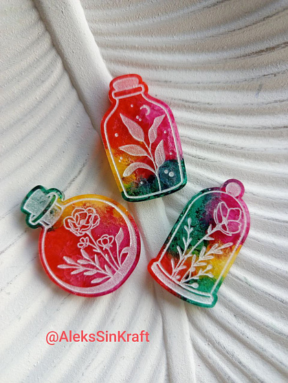 Молд силиконовый "Бутылочки" (глубина молда 6 мм)