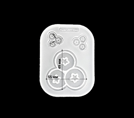 Молд силиконовый "3 голубики с гравировкой"