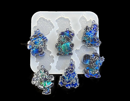 Молд силиконовый "Набор новогодних игрушек"