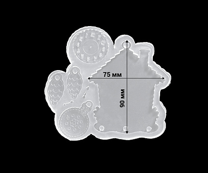Молд силиконовый "Часы с подвесами"